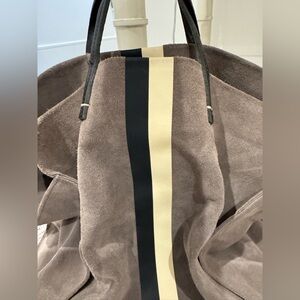 Clare V. Simple tote grey with stripe